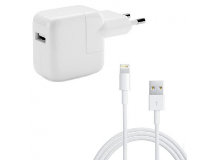 Apple originální 12W adaptér s originálním lightning kabelem (Délka 1m)