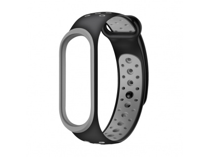 Mi Band 3/4 sportovní silikonový náhradní náramek (Nike Watch 1 Černá/Šedá)