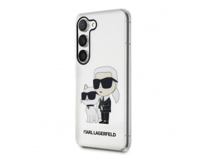 karl lagerfeld iml glitter karl and choupette nft zadni kryt pro samsung galaxy s23 transparent ie11049984