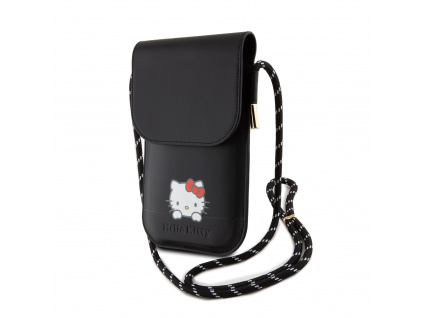hello kitty pu leather daydreaming logo taska na telefon black ie12249597