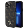 guess pu leather 4g triangle metal logo zadni kryt pro iphone 13 pro max black ie12461317