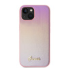 guess pu leather iridescent metal script zadni kryt pro iphone 15 pink image1 big ies12490414
