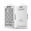 dkny pu leather checkered pattern and stripe zadni kryt pro iphone 14 beige 1 big ies12788491
