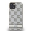 dkny pu leather checkered pattern and stripe zadni kryt pro iphone 14 beige 1 big ies12788487