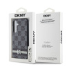 dkny pu leather checkered pattern and stripe zadni kryt pro samsung galaxy s24 black 1 big ies12862847