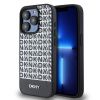 DKNY PU Leather Repeat Pattern Bottom Stripe MagSafe kožený Kryt pro iPhone 15 Pro