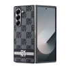 dkny pu leather checkered pattern and stripe zadni kryt pro samsung galaxy z fold 6 black ie13148332