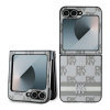 dkny pu leather checkered pattern and stripe zadni kryt pro samsung galaxy z flip 6 beige ie13144356