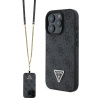 guess pu 4g strass triangle metal logo zadni kryt crossbody popruh pro iphone 16 pro black ie13165762