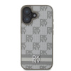 dkny pu leather checkered pattern and stripe zadni kryt pro iphone 16 beige 1 big ies13209113