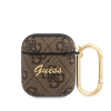 guess 4g script pc pu pouzdro pro airpods 1 2 brown ie5064486