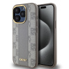 dkny pu leather checkered pattern magsafe zadni kryt pro iphone 15 pro max beige ie12974805