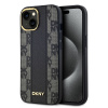 dkny pu leather checkered pattern magsafe zadni kryt pro iphone 15 black ie12912180