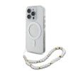Guess IML Glitter Beads Strap MagSafe Zadní Kryt pro iPhone 16 Pro MAX Průhledný