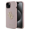 guess pu grained 4g metal logo zadni kryt pro iphone 15 pink ie13665679