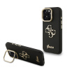 guess pu grained 4g logo stand camera frame zadni kryt pro iphone 15 pro black ie13919764