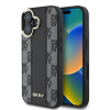 dkny pu leather checkered pattern magsafe zadni kryt pro iphone 16 black ie13208920