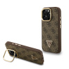 guess pu 4g strass triangle logo stand camera frame magsafe zadni kryt pro iphone 15 pro brown ie14016936