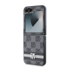 dkny pu leather checkered pattern and stripe zadni kryt pro samsung galaxy z flip 6 7 fe black 1 big ies13142646