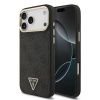 Guess PU Leather 4G Strass Triangle Logo Gold Frame MagSafe Zadní Kryt pro iPhone 17 Pro Max