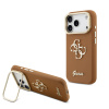 guess pu grained 4g logo stand camera frame zadni kryt pro iphone 17 pro brown ie14491667
