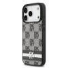 dkny pu leather checkered pattern and stripe zadni kryt pro iphone 17 pro black 1 big ies14428006