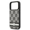 dkny pu leather checkered pattern and stripe zadni kryt pro iphone 17 pro black 1 big ies14428009
