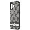 dkny pu leather checkered pattern and stripe zadni kryt pro iphone 17 black 1 big ies14428047
