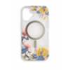 Prémiový MagSafe ochranný kryt z tvrdého silikonu s motivem květin pro iPhone 16