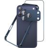 Sada ochranný hliníkový rámeček + 3D tvrzené sklo na iPhone + kovová ochrana fotoaparátu s tvrzeným sklem na iPhone 17 Pro