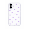 Průhledný silikonový kryt se srdíčky pro iPhone 16