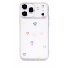 Průhledný silikonový kryt se srdíčky pro iPhone 17 Pro
