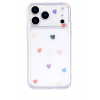 Průhledný silikonový kryt se srdíčky pro iPhone 17 Pro