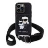 Karl Lagerfeld Saffiano Karl and Choupette kryt s crossbody popruhem pro iPhone 14 PRO černý