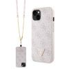 Guess Strass Triangle Metal Logo kryt s crossbody popruhem pro iPhone 15