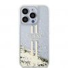 Guess Liquid Glitter Gold Stripe kryt s přesýpacími třpytkami pro iPhone 15 Pro Max