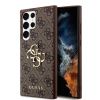 Guess PU 4G Metal Logo Zadní Kryt pro Samsung Galaxy S24 Ultra
