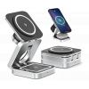 Cestovní skládací bezdrátová magsafe QI stanice 3v1 pro iPhone, Apple Watch a Airpods 15W
