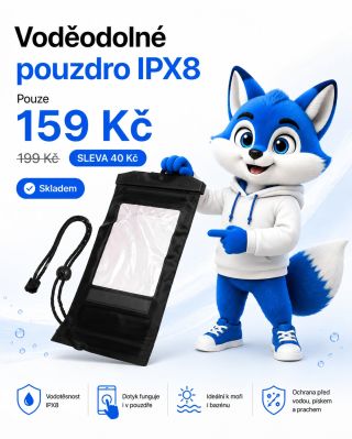 Mějte telefon v bezpečí i u vody! Voděodolné pouzdro IPX8 ochrání váš mobil před vodou, prachem i sněhem, takže se skvěle...
