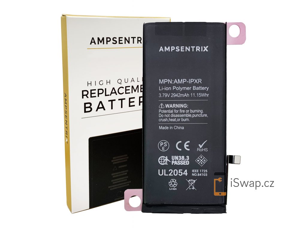 Náhradní baterie Ampsentrix pro iPhone XR.
