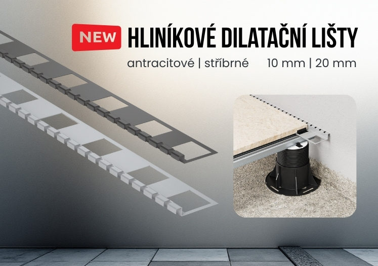 Nové dilatační lišty pro dlažbu na terče