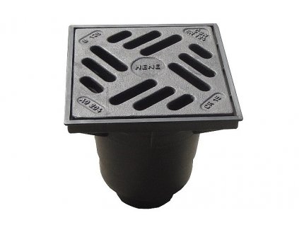 Vpusť s litinovým roštěm 225x225
