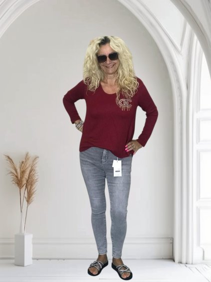 MSARA dámské džíny skinny elastické světle šedé