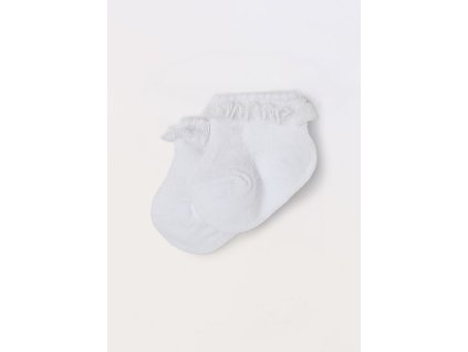 Calze corte con rouches neonata (Velikost 0-1 měsíců (50 cm), Barva Bílá)