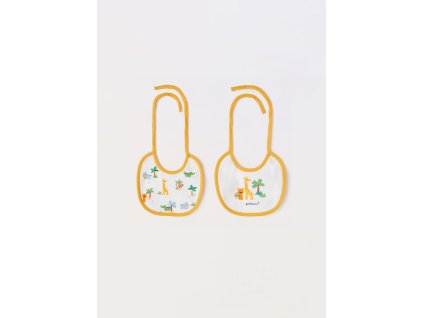 Pack 2 bavaglini in interlock di puro cotone neonato (Velikost 0-1 měsíců (50 cm), Barva Bílá)