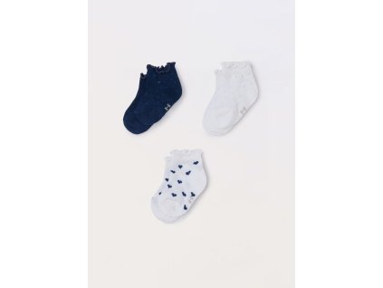 Pack 3 calze corte misto cotone neonata (Velikost 0-1 měsíců (50 cm), Barva Bílá)