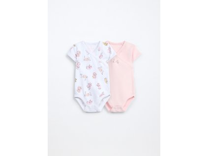 Pack 2 body in interlock di puro cotone neonata (Velikost 1-3)