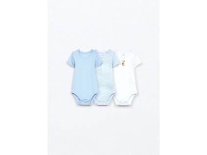 Pack 3 body in interlock di puro cotone neonato (Velikost 9-12)