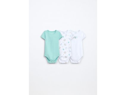 Pack 3 body in interlock di puro cotone neonato (Velikost 9-12)