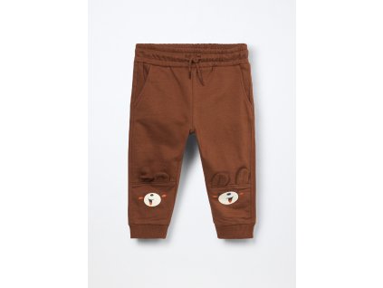 Jogger in puro cotone fleece neonato (Velikost 9-12 měsíců (74 cm), Barva Hnědá)